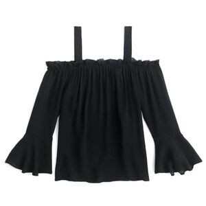 NWT J. Crew Black Off-Shoulder Blouse